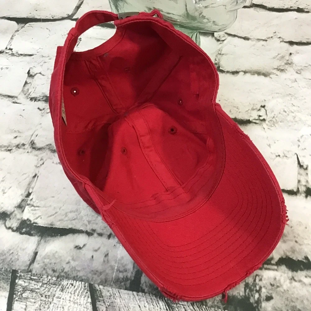 Kbethos Hat Never Forget Your Roots Red Adjustable Strapback Distressed Ball Cap